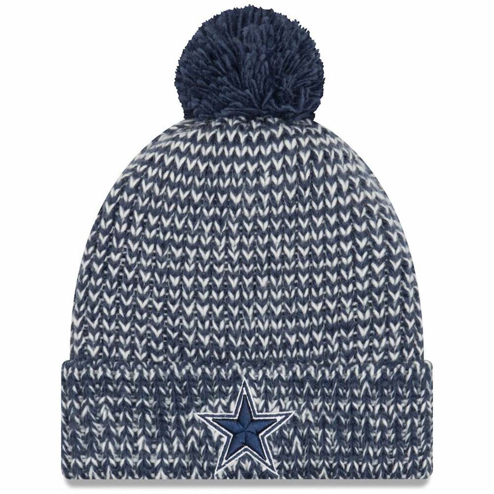 Dallas Cowboys New Era Women's Frosty Cuff Pom Knit Hat/Cap
